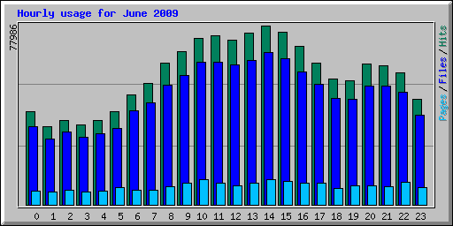 Hourly usage for June 2009